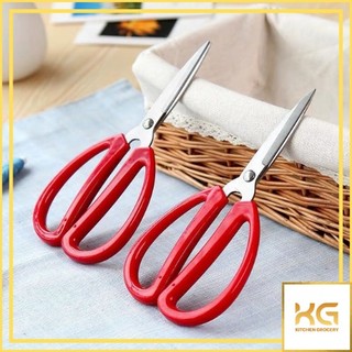 Kéo bếp inox cán nhựa đỏ 20cm