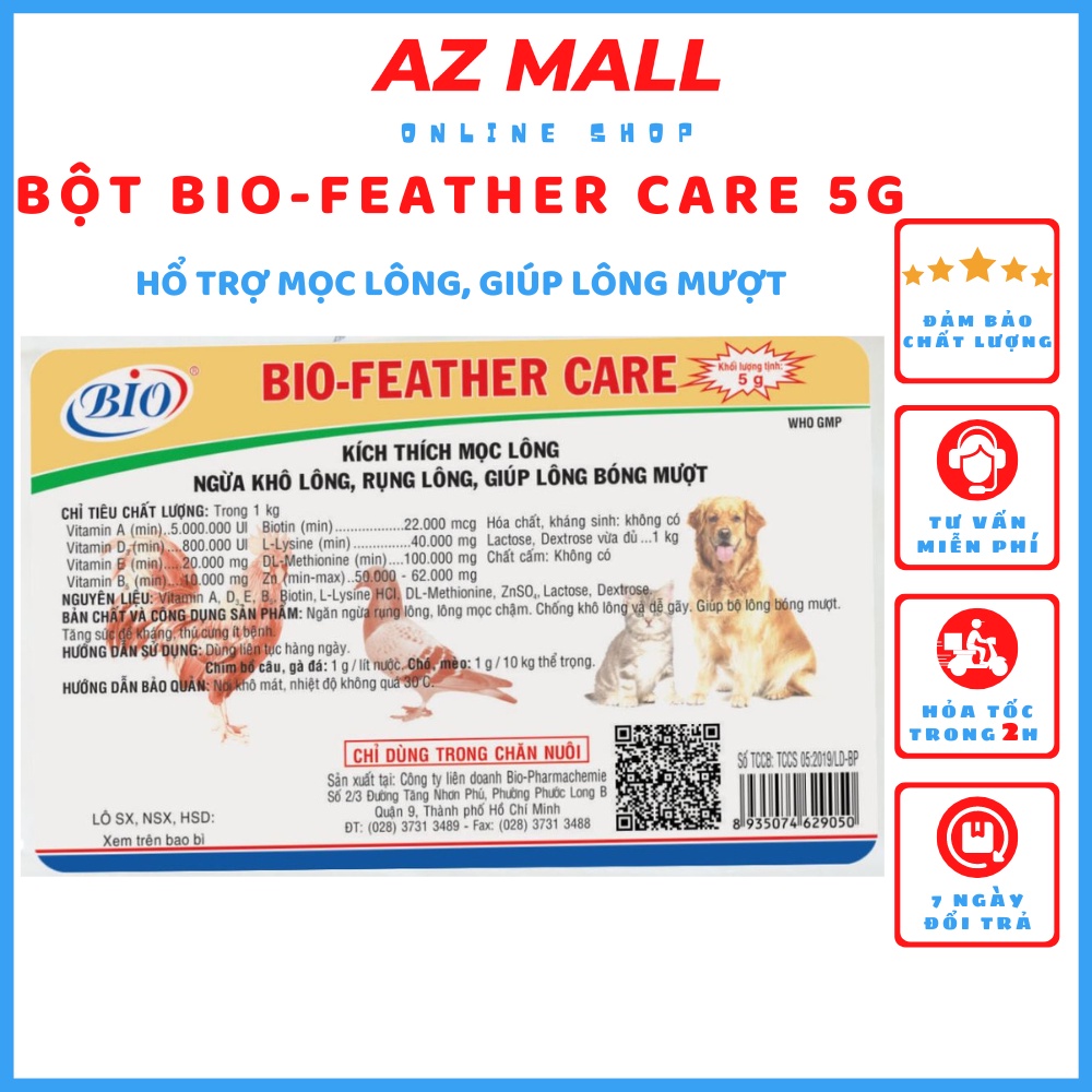 BIO FEATHER CARE - Giúp lông bóng mượt, mọc lông, ngừa khô lông rụng lông