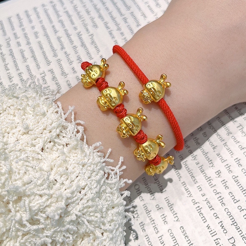 Vòng Tay Dây Bện Màu Đỏ May Mắn Năm Mới Phong Cách Trung Hoa Dành Cho Người Lớn Và Trẻ Em