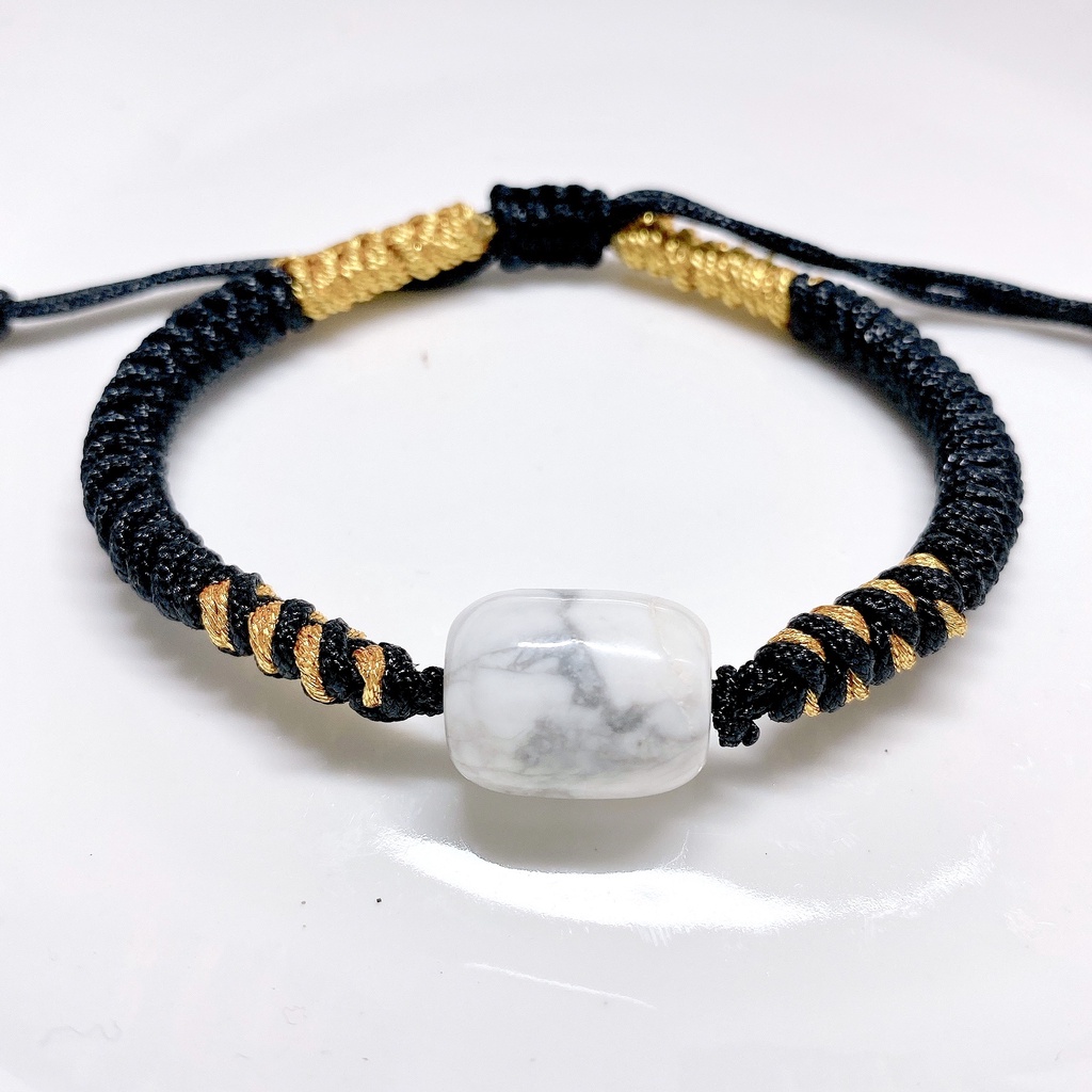 VÒNG TAY LU THỐNG ĐÁ BẠCH TÙNG HOWLITE