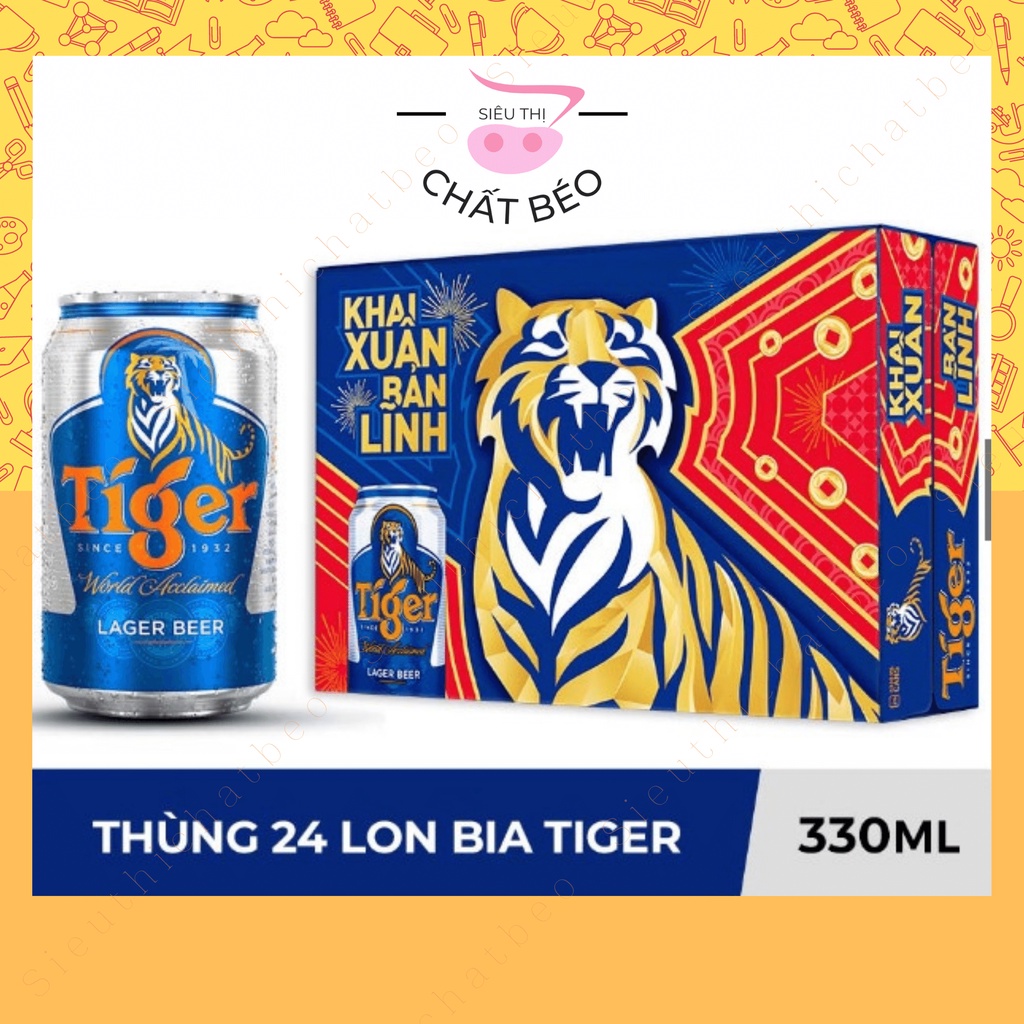 Thùng 24 lon bia Tiger 330ml/lon - Hỏa tốc Quận 7 HCM
