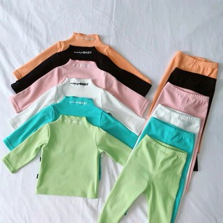 Bộ quần áo trẻ em cổ lọ Minky Mom Baby cho bé trai bé gái chất cotton cao cấp siêu co giãn và mềm mịn