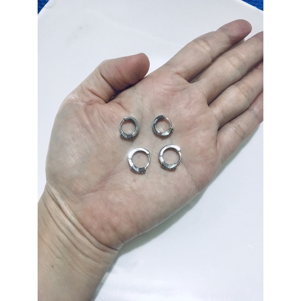 Bông tai đính đá hình nơ chất liệu bạc 925 Hasa khuyên tai hoa tai tròn phong cách Hàn Quốc cực xinh nữ tínho