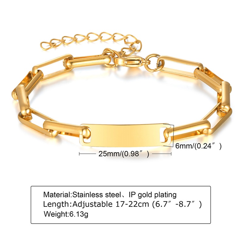 Fancyqube 1 Vòng Tay Dây Xích Bằng Thép Titan Màu Vàng / Bạc Thời Trang Cho Nam Và Nữ