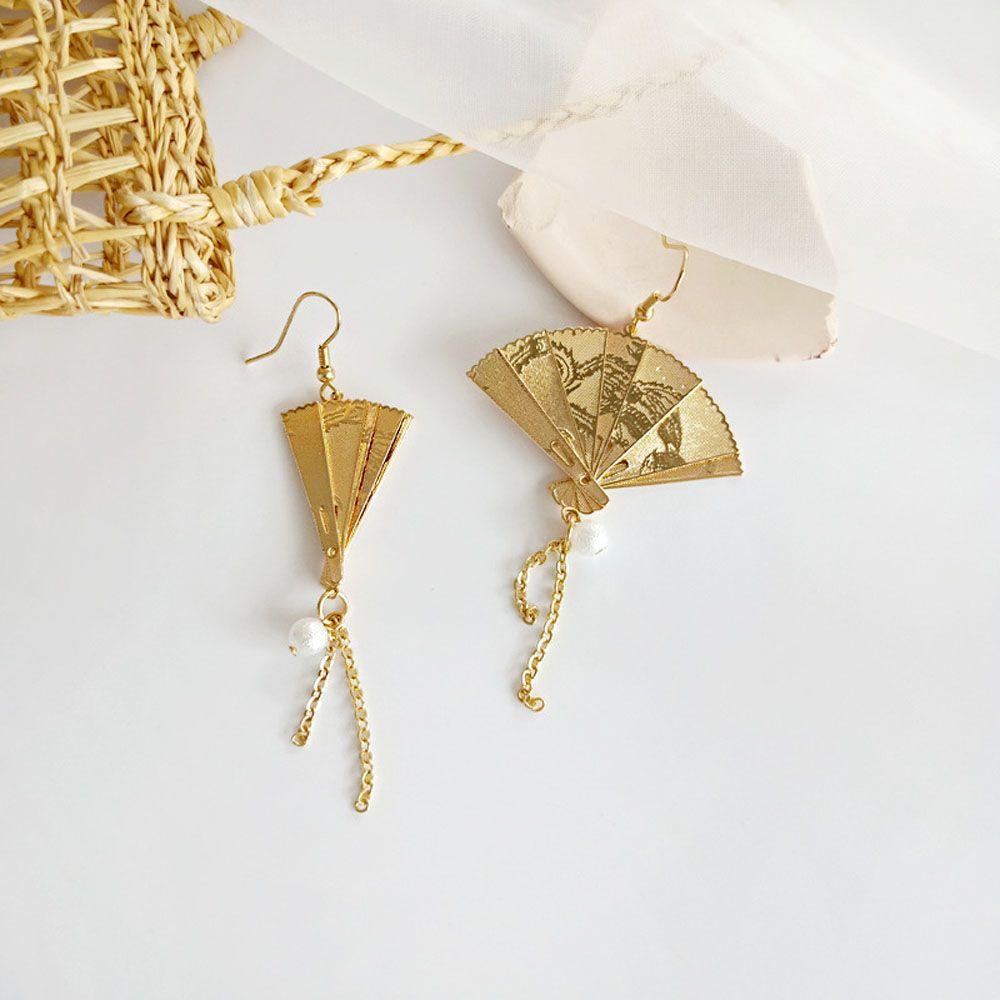 Ahour1 Bông Tai Dáng Dài Phối Tua Rua Phong Cách vintage Thời Trang