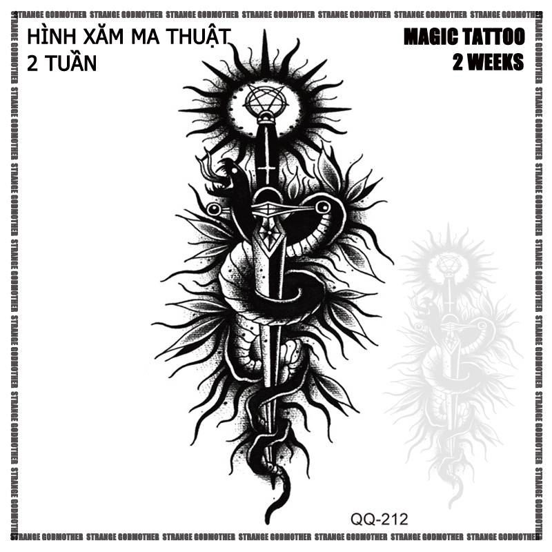 Hình Xăm Dán Tạm Thời Chống Nước 10 * 6CM Hình Rắn 212