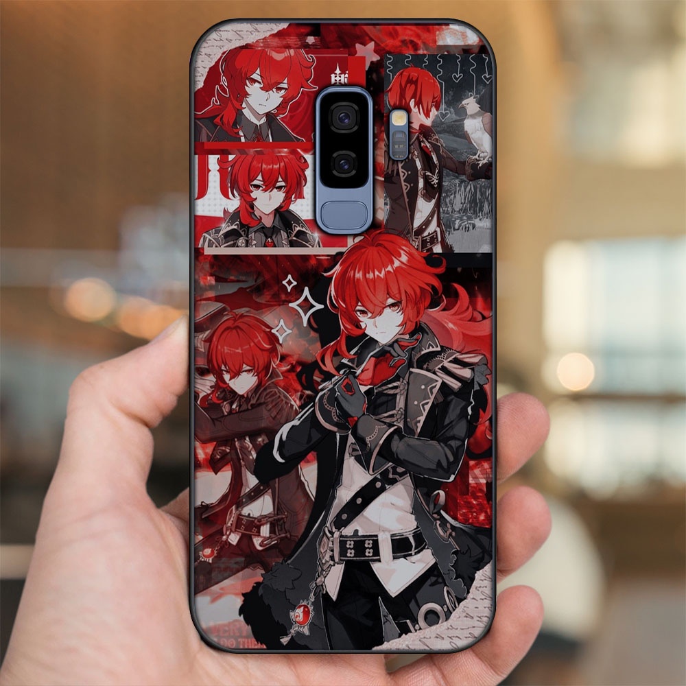 Ốp lưng Samsung S9 Plus viền đen in hình Diluc Genshin Impact