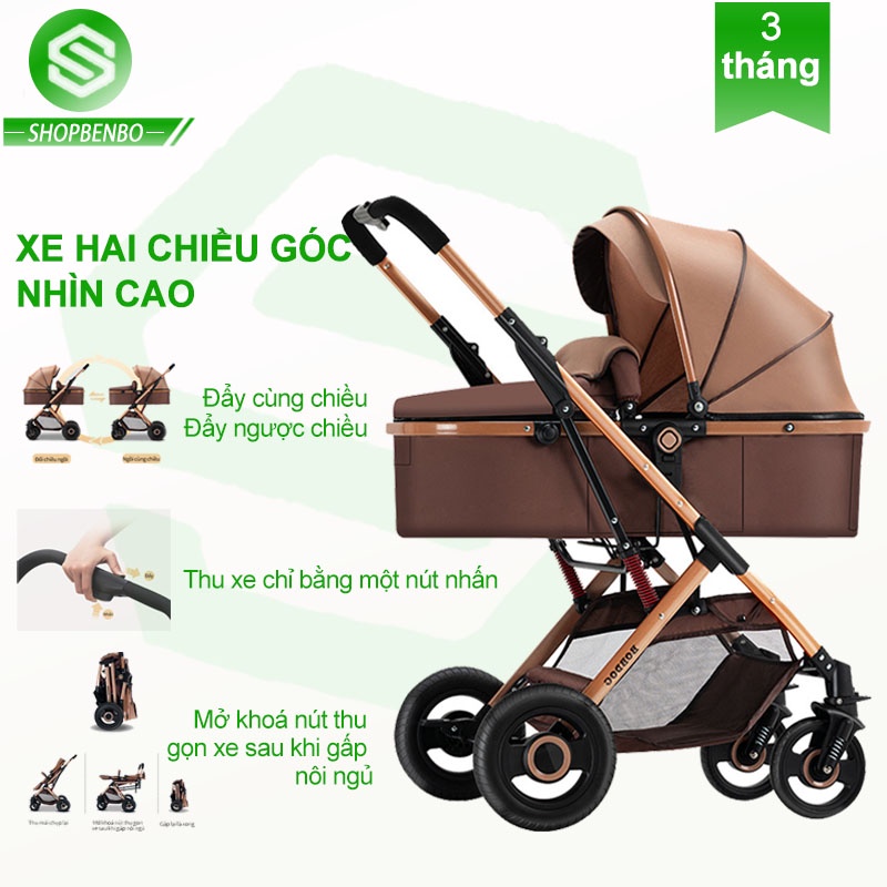 Xe đẩy em bé gấp gọn，Nôi ngủ - Ngồi và nằm 2 trong 1，Thu xe chỉ bằng một nút nhấn 9 tính năng tiện dụng cho mẹ và bé