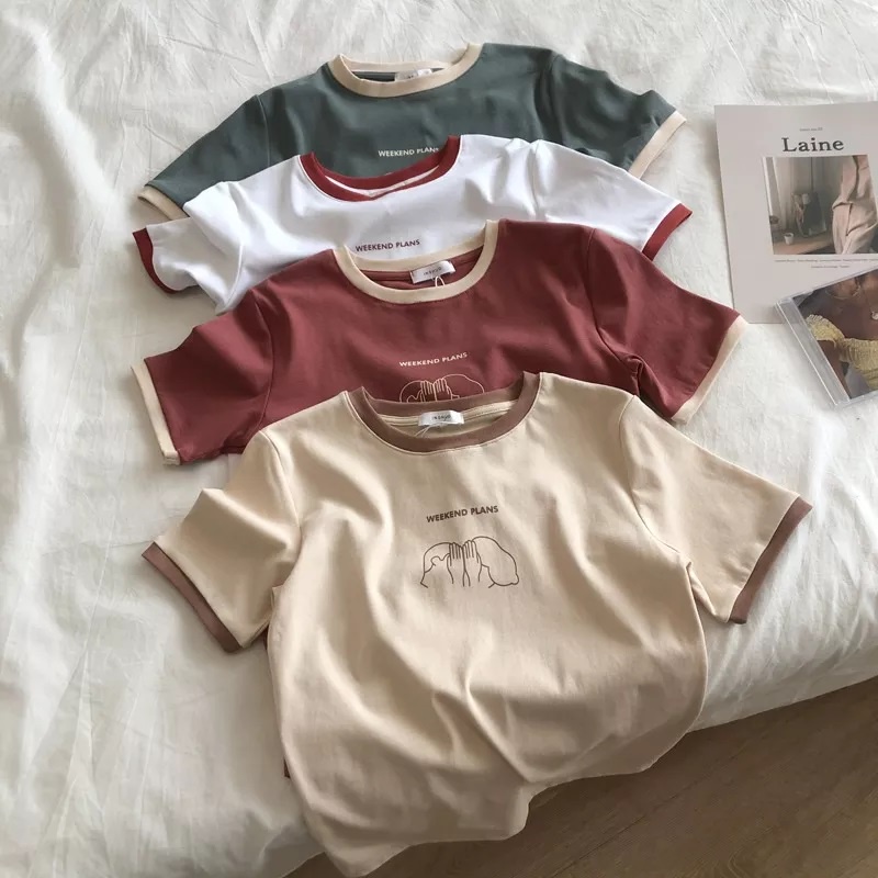 Áo thun nữ cổ tròn ⚡FREESHIP⚡ tay ngắn, chất đẹp, thun mịn, mát, sành điệu in hình. M125