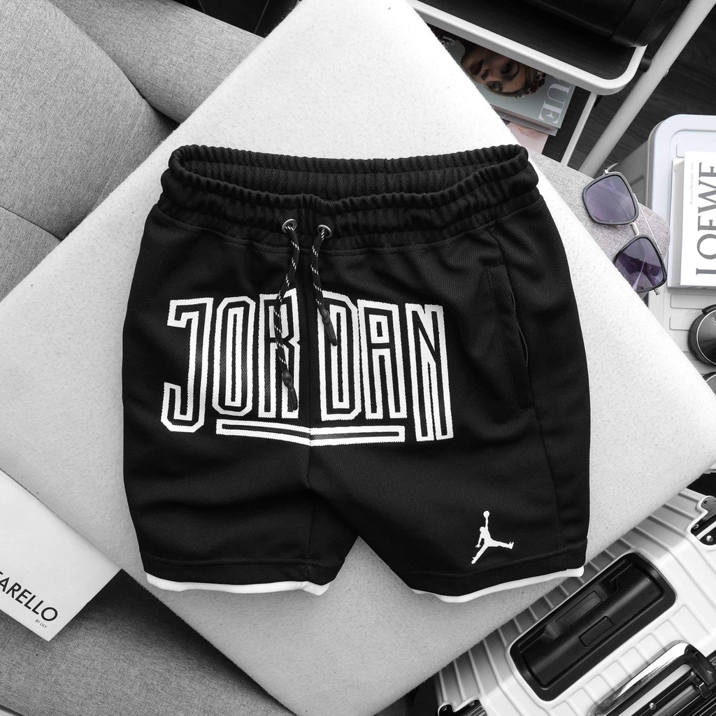Quần short lửng thể thao nam lưng chun, chất thun vải mè cao cấp JD001
