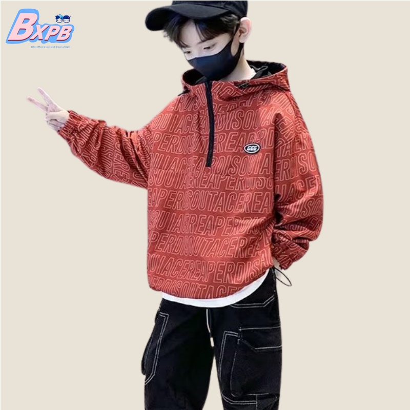 Áo Hoodie Dáng Rộng Thoải Mái Thời Trang Cho Bé Trai 3-15 Tuổi