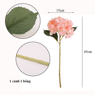 Hoa Lụa Hoa Lụa - Hoa Cẩm Tú Cầu Cao Cấp 45cm Decor Nhà Cửa