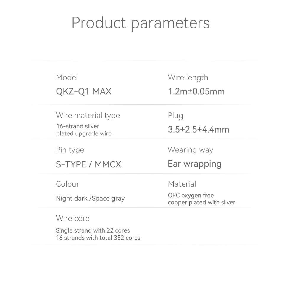Dây Cáp Nâng Cấp Tai Nghe 3 Trong 1 Mạ Bạc QKZ Q1 MAX 16 352 KZ C Pin QKZ HBB ZXT AS16 PRO ZSN PRO X