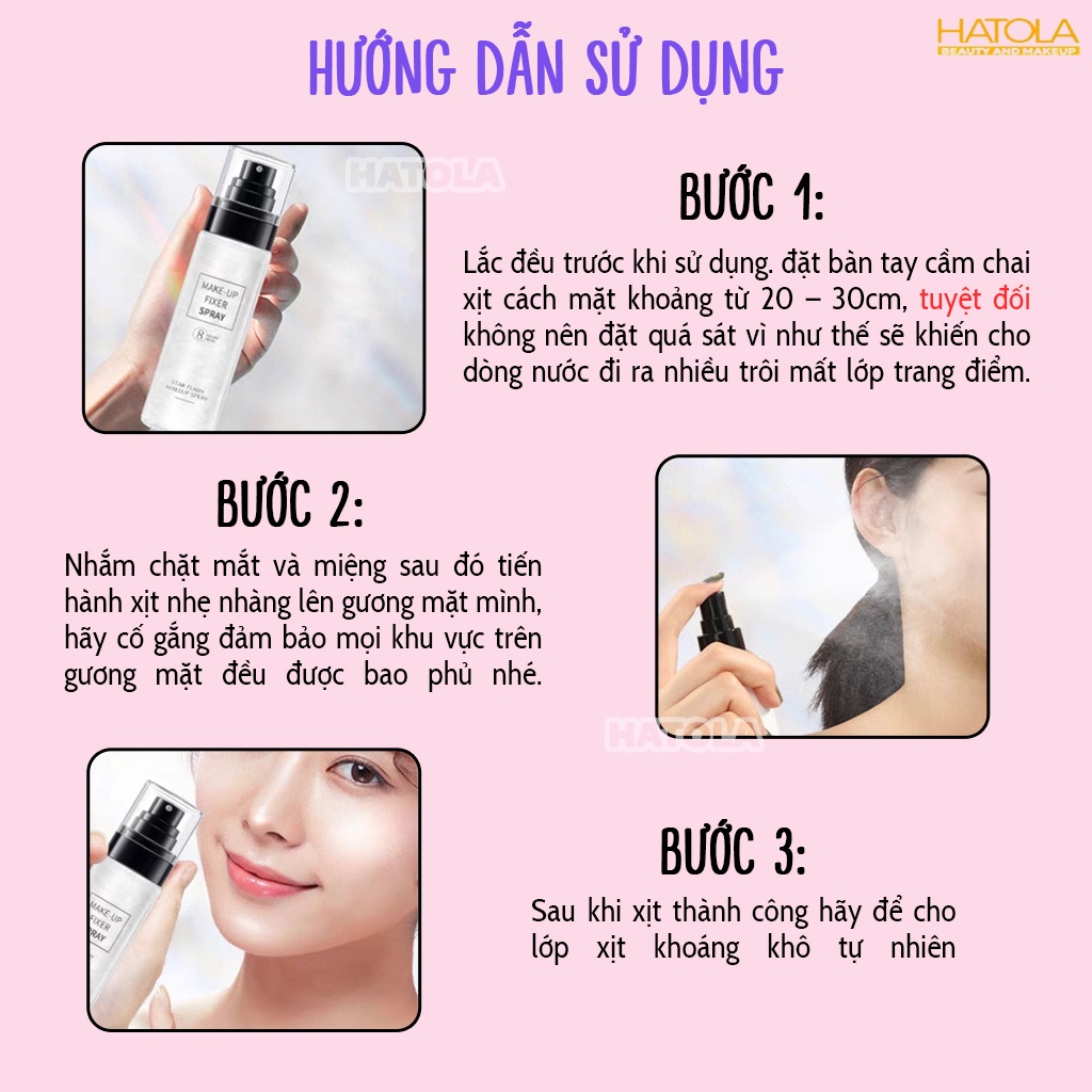 Xịt Khóa Nền Trang Điểm - Xịt Khóa Makeup Giữ Lớp Trang Điểm Lâu Trôi  Bắt Sáng Và Cấp Ẩm Cho Da đi chơi 8-3 Hatola