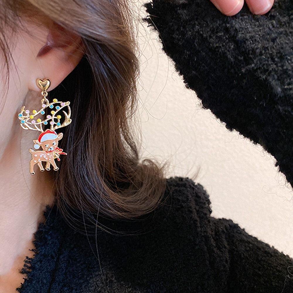 Khuyên Tai Hình Tuần Lộc Hoạt Hình Thanh Lịch