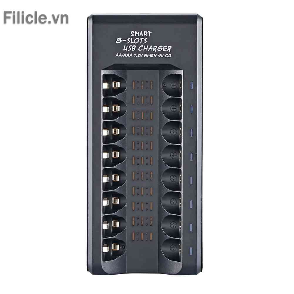 Bộ Sạc Pin AA / AAA Ni-MH / Ni-Cd 8 Khe Cắm USB 1.2V