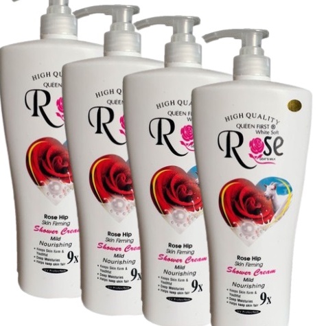 Combo 4 chai Sữa tắm dê ROSE 9X chai lớn 1200ml