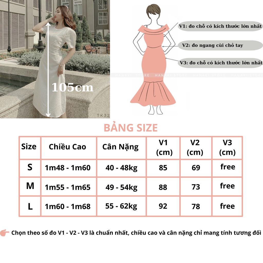 Đầm Nữ Nhún Eo Tay Phồng Tôn Dáng HNK322