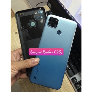 Nắp lưng Realme C25Y zin ( gồm nắp lưng. phím bấm, kính camera)
