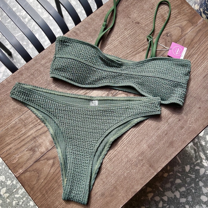 Bikini dáng áo ngang quần tam giác chất thun nhún 2M0015
