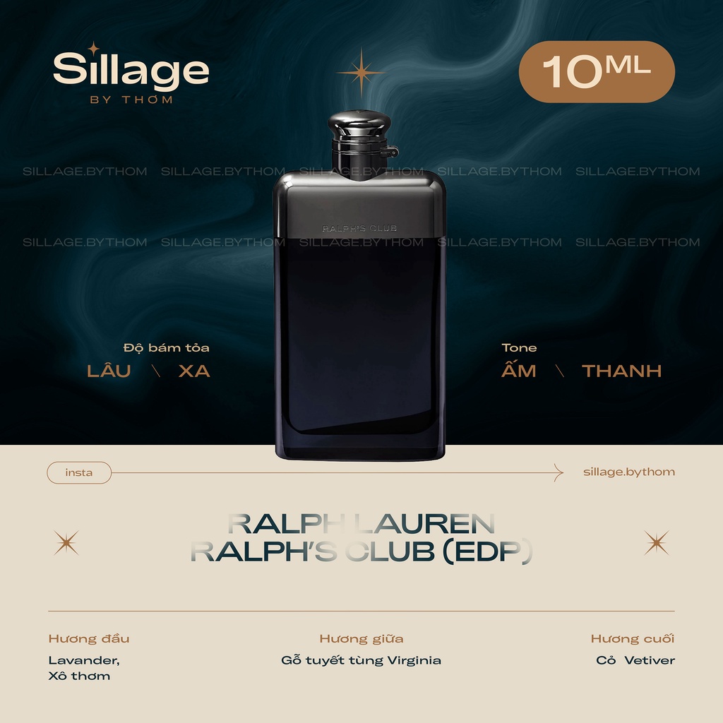 Mẫu thử nước hoa nam R A L P H LAUREN RALPH’S CLUB EDP