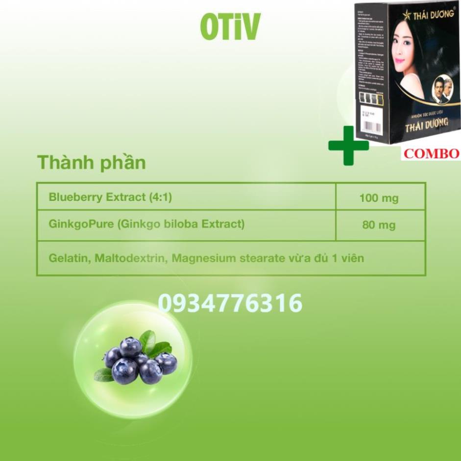 Combo Gội Là Đen Thái Dương+ Viên uống OTIV bổ não (15 viên)