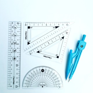 Bộ Thước Eke, Đo Góc, Compa, CLASSMATE 5 Món CL-RS104