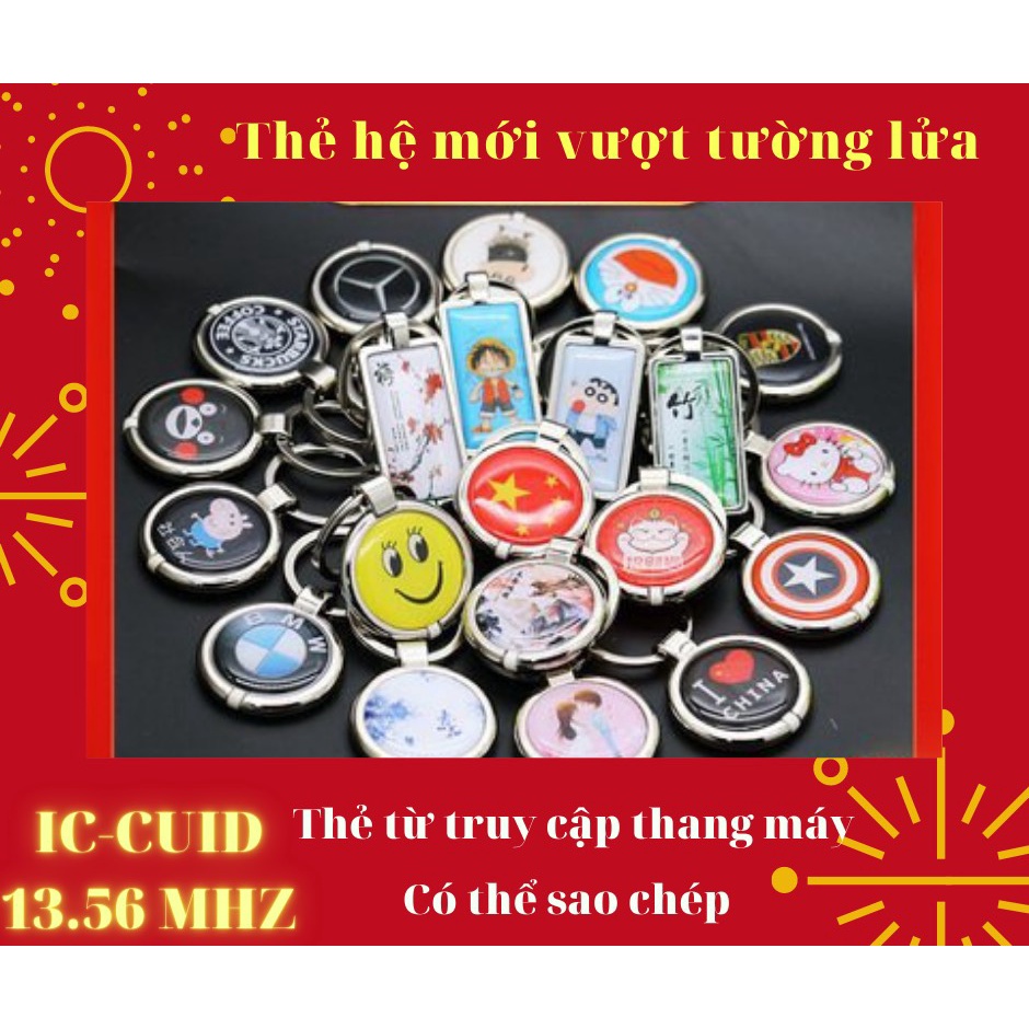 Thẻ cảm ứng từ thang máy Viền inox cao cấp , chìa khoá từ NFC