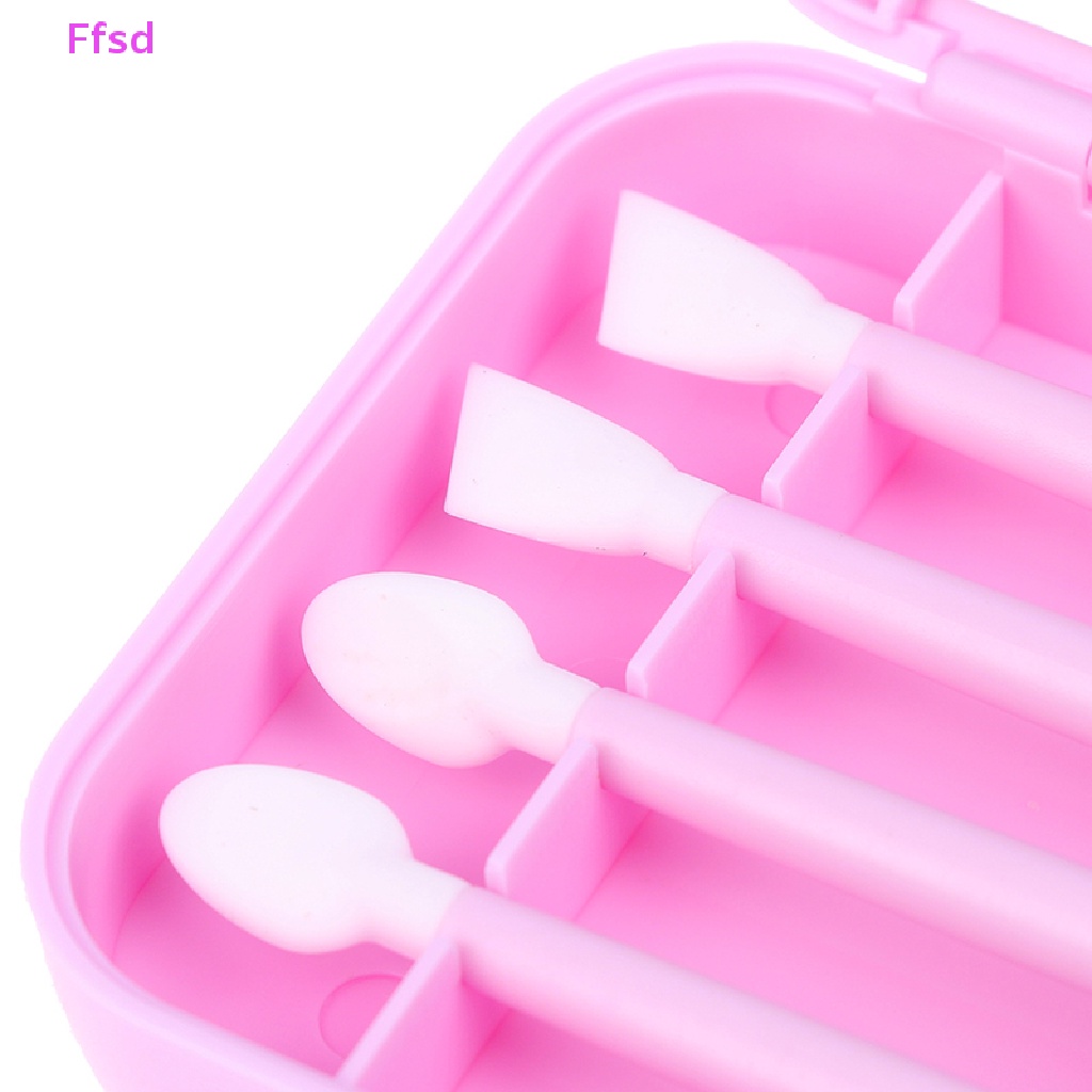 Bộ 4 Cọ Trang Điểm Môi / Mắt Bằng Silicone Tái Sử Dụng Được