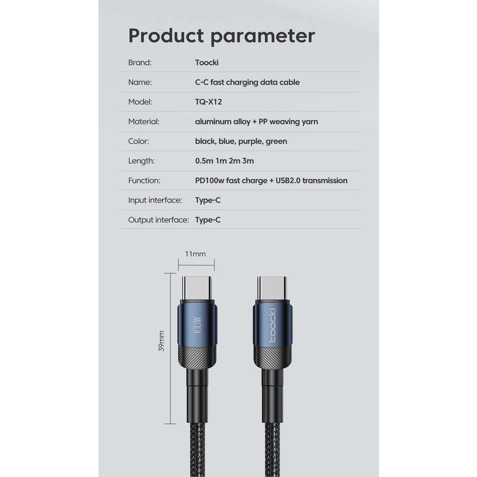 Dây Cáp Sạc Nhanh 100W Type C Sang Type C 60W Cho Máy Tính Bảng Samsung Xiaomi