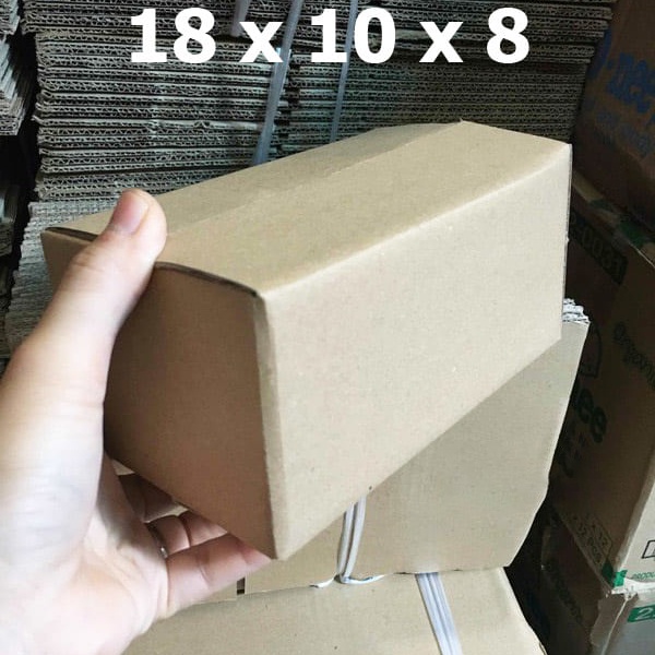 18x10x8 Combo 100 Hộp Carton Đóng Hàng Hộp Ship COD 3 Lớp sóng E Mặt Nâu