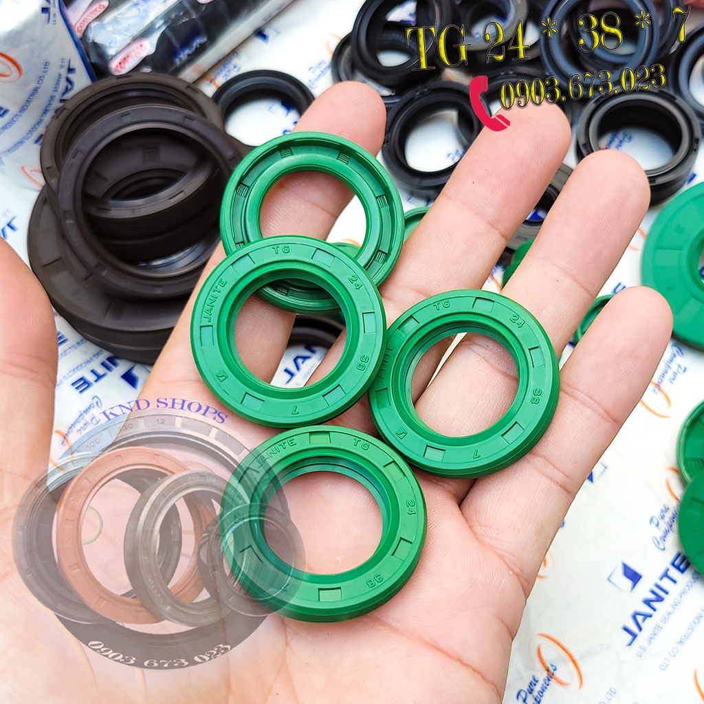 Phốt dầu JANITE TG 24*38*7, Phớt cao su chặn nhớt trục máy quạt công nghiệp và hộp giảm tốc xe cơ giới | KND Shops