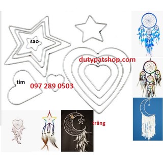 1-2 Vòng tròn, trái tim, ngôi sao từ 4-20cm làm dreamcatcher đủ loại (size nhỏ)