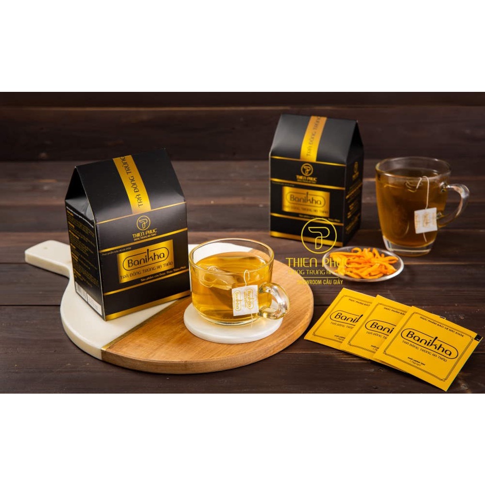 Trà đông trùng hạ thảo túi lọcbanikha Thiên Phúc hộp 20 gói - Chính hãng dược thảo