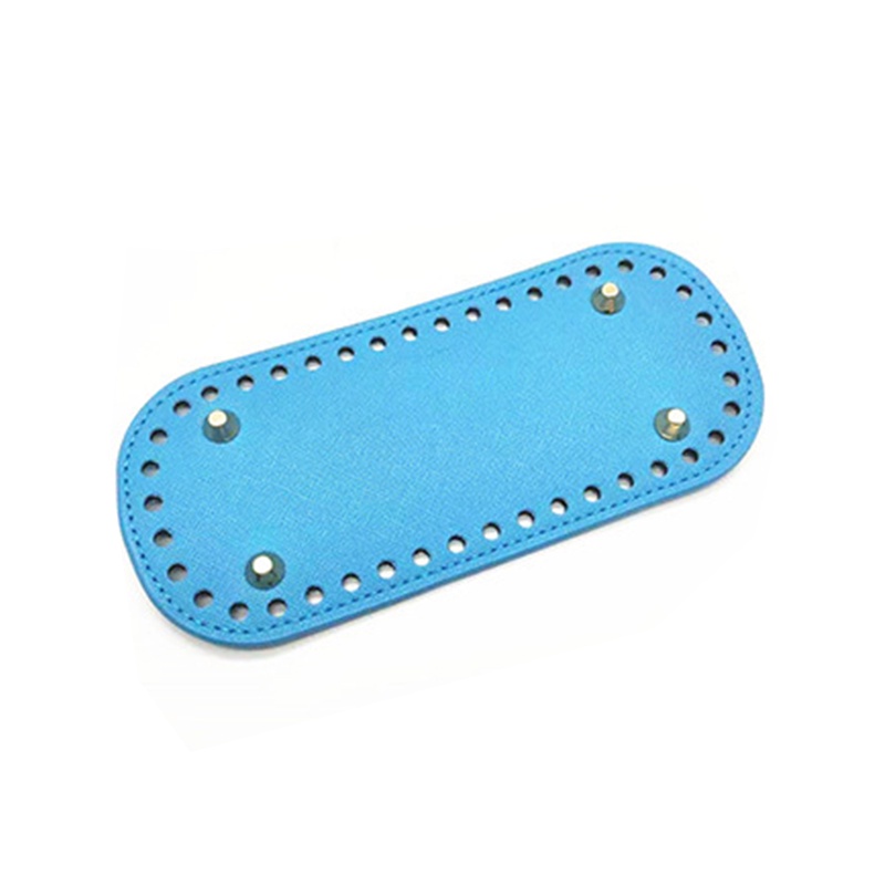 Túi Xách Da PU Màu Trơn Đính Đinh Tán Hình Oval 18 * 8cm DIY