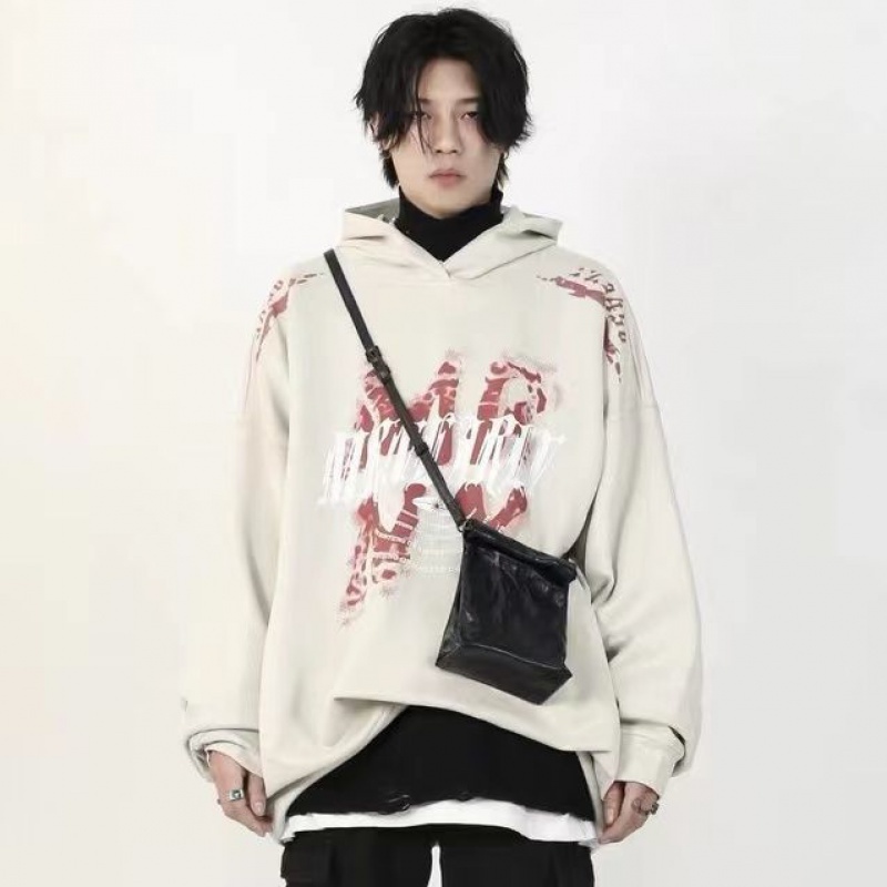 Plus Áo Hoodie Da Lộn Lót Nhung Dày Dặn In Họa Tiết Graffiti Phong Cách Đường Phố Mỹ Thời Trang Thu Đông Cho Nam Và Nữ