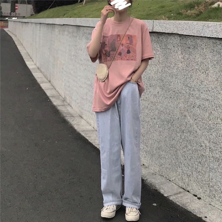 NRVP Áo Thun Unisex Mùa Hè Dáng Suông Tay Cộc Phong Cách Hàn Quốc Cho Nam Nữ