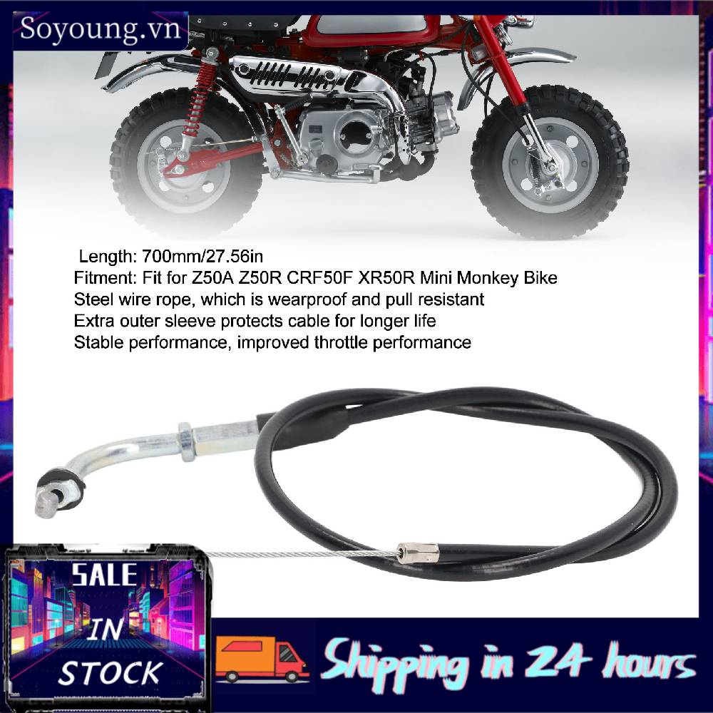 Soyoung 700mm Motorcycle Throttle Cable Wire for Z50A Z50R CRF50F XR50R Mini Monkey Dirt Bike