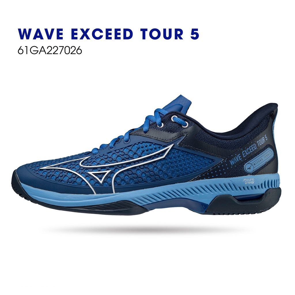 Giày Mizuno Tennis Wave Exceed Tour 5 AC 61GA227030 màu trắng phối xanh
