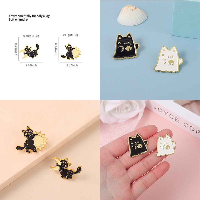 Trâm Cài Áo Hình Khủng Long / Mèo Hoạt Hình Tráng Men 29 Kiểu Tùy Chọn