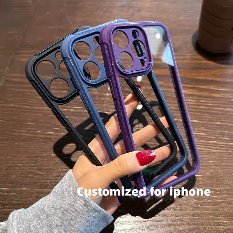 Ốp Điện Thoại silicon Cứng Mềm Bo Viền Chống Sốc Màu Trong Suốt Sang Trọng Cho iPhone 14 Plus 13 12 11 Pro MAX XR X XS MAX