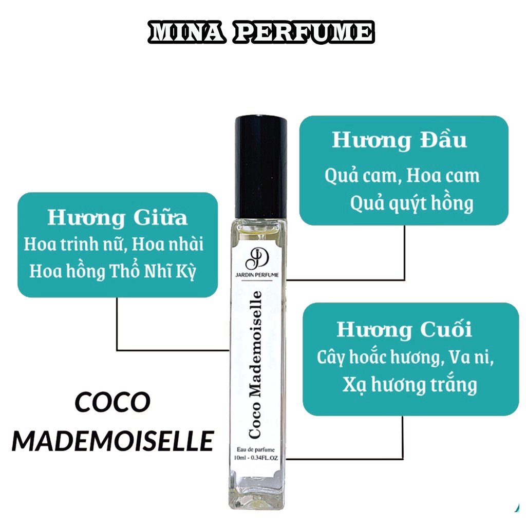 Tinh Dầu Nước Hoa Nữ Coco Mademoiselle Jardin Gợi Cảm , Quyến Rũ , Sang Trọng 10ml - Nước Hoa Nữ Lưu Hương 8 Tiếng