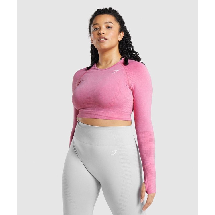 Áo Crop top tay dài vital Gymshark
