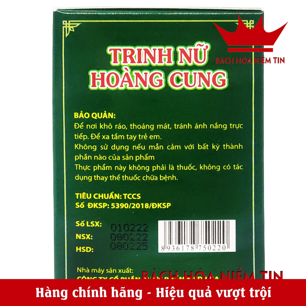 Viên uống Trinh nữ Hoàng Cung - Thành phần tam thất, xạ đen, trinh nữ hoàng cung giúp ngăn ngừa U xơ, u vú, Hộp 50 viên