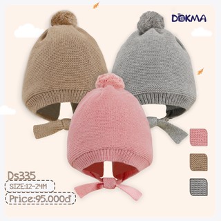Mũ len lông cừu 2 lớp cho bé Dokma (6-24M)