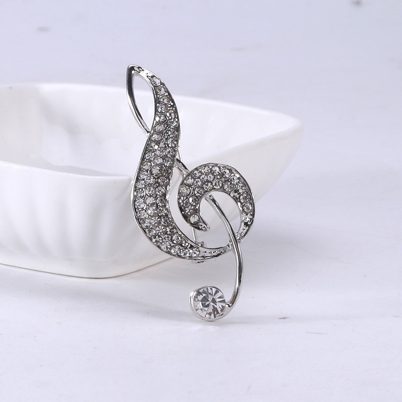 Ghim Cài Áo Hình Nốt Nhạc Đính Đá Thời Trang Cho Nam Nữ