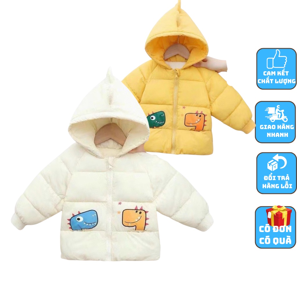 Áo Phao nỉ lót lông hình khủng long siêu ấm cho bé.Quần áo trẻ em Từ 8kg-20kg BINBON KIDS