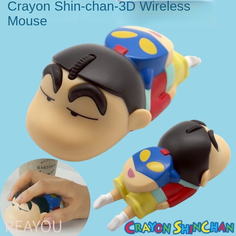 Chuột Bluetooth Chơi Game Dễ ThươngMiếng Lót Chuột Bluetooth Không Dây Hai Chế Độ Họa Tiết Hoạt Hình Shin-Chan 3D Phong Cách Hàn Quốc