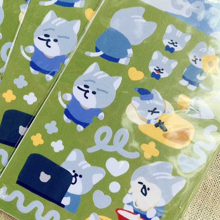 Sheet sticker Daily LECAMUS 3 con vật siu dễ thương chống thấm nước