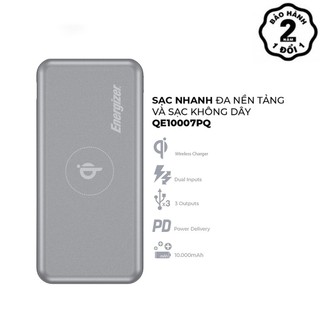 Pin sạc dự phòng Energizer QE10007PQ sạc không dây 10W - QC 3.0 - PD 3.0
